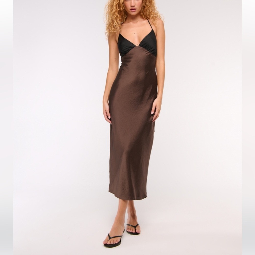 A&F Julia Slip Tie-Back Maxi Dress